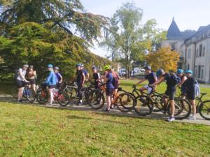 les élèves avec leur vélo