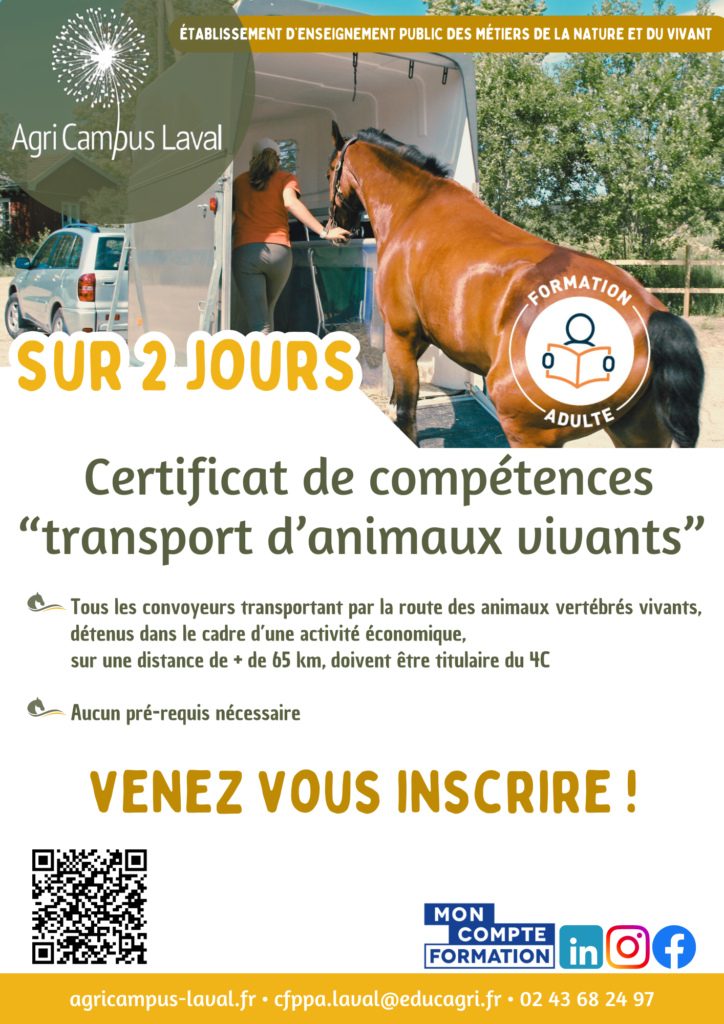 formation CCCC (Certificat de Compétences pour le Transport d’Animaux Vivants)